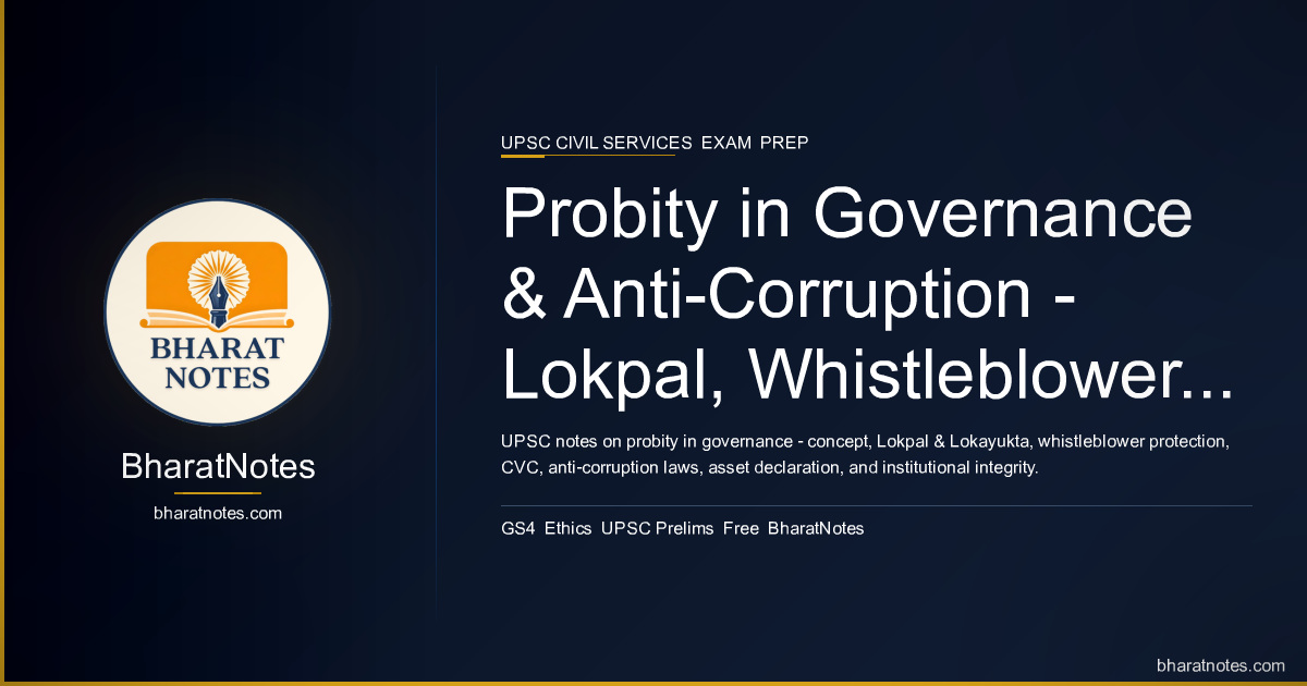 Probity in Governance & Anti-Corruption — Lokpal, Whistleblower ...
