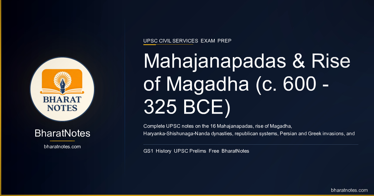 Mahajad Notes Mahajanapadas & Rise of Magadha (c. 600–325 BCE) | Free UPSC Notes ...