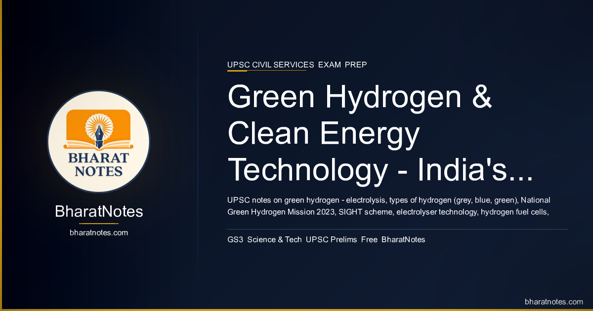 Green Hydrogen & Clean Energy Technology — India's National Green ...
